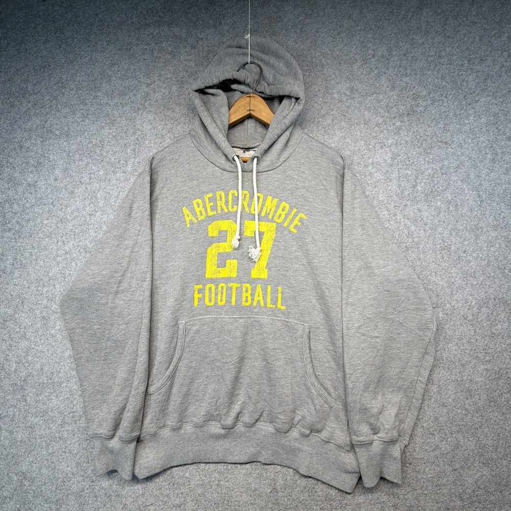 Vintage Abercrombie & Fitch Football Hoodie Distressed Sweatshirt Mens Size XL